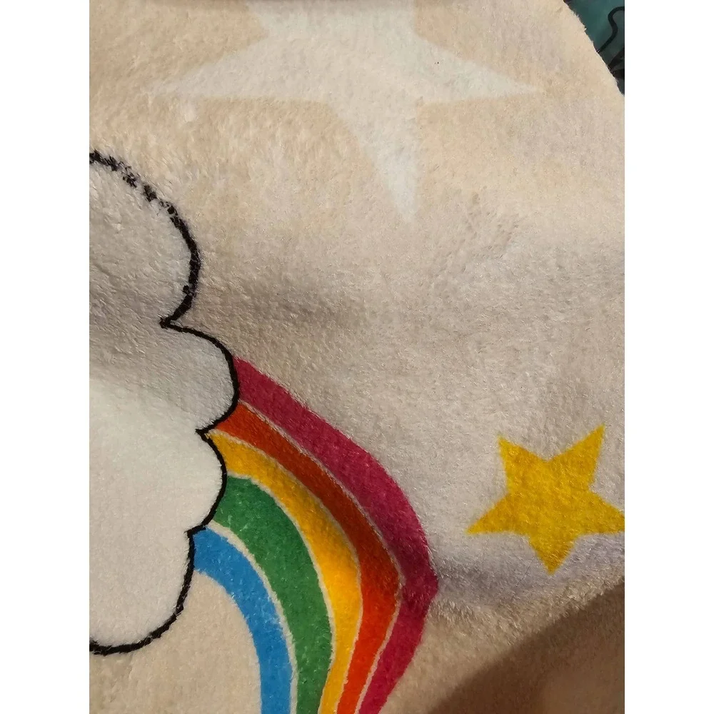 Round Beige Rainbow Star Kids Room Decor Rug 47‎ Inch